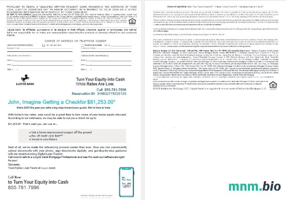 USA Lloyds Bank wyciąg z kredytu hipotecznego w formatach Word i PDF, 4 strony 3-4